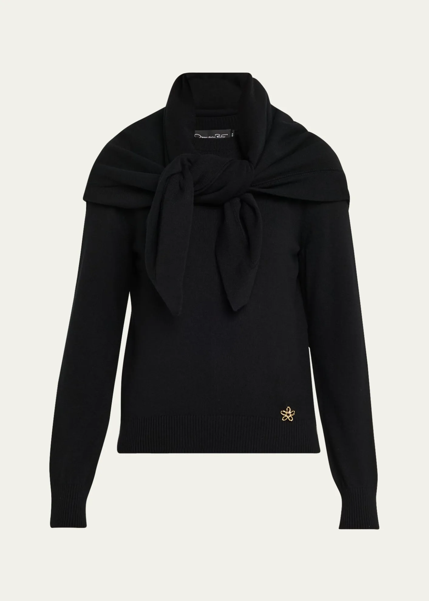 Oscar de la RentaCrewneck Cashmere Sweater With Removable Scarf