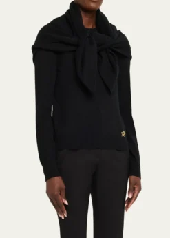 Oscar de la RentaCrewneck Cashmere Sweater With Removable Scarf