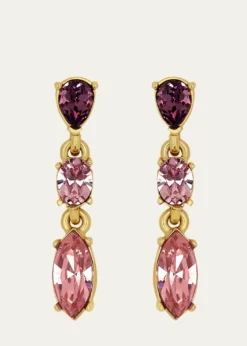 Oscar de la RentaCrystal Three-Drop Earrings