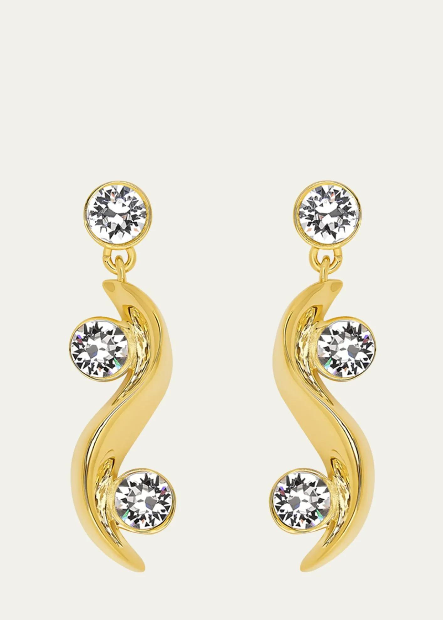 Oscar de la RentaCrystal Wave Drop Earrings