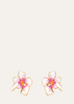 Oscar de la RentaCyclamen Small Stud Earrings, Pink