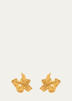 Oscar de la RentaCyclamen Small Stud Earrings, Gold
