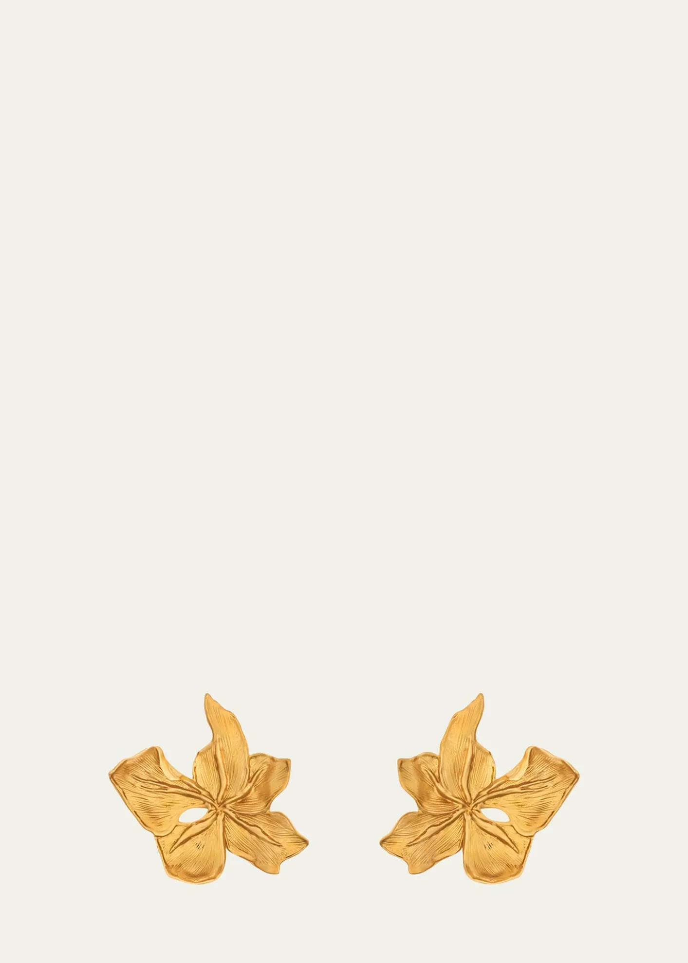 Oscar de la RentaCyclamen Small Stud Earrings, Gold