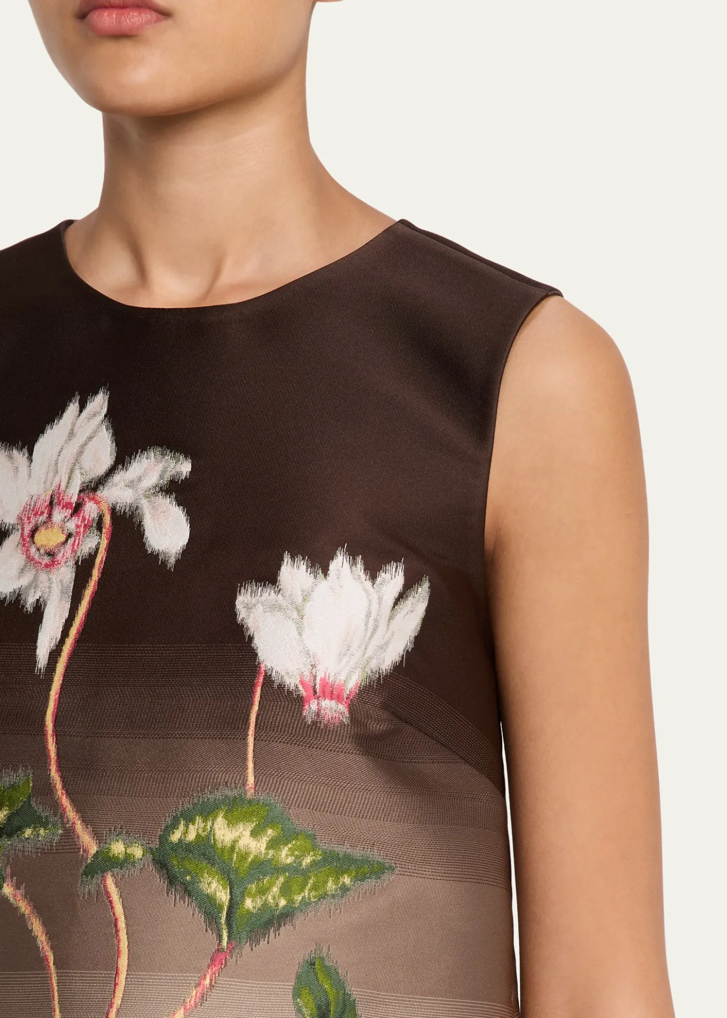 Oscar de la RentaDegrade Cyclamen Jacquard Sleeveless Mini Dress