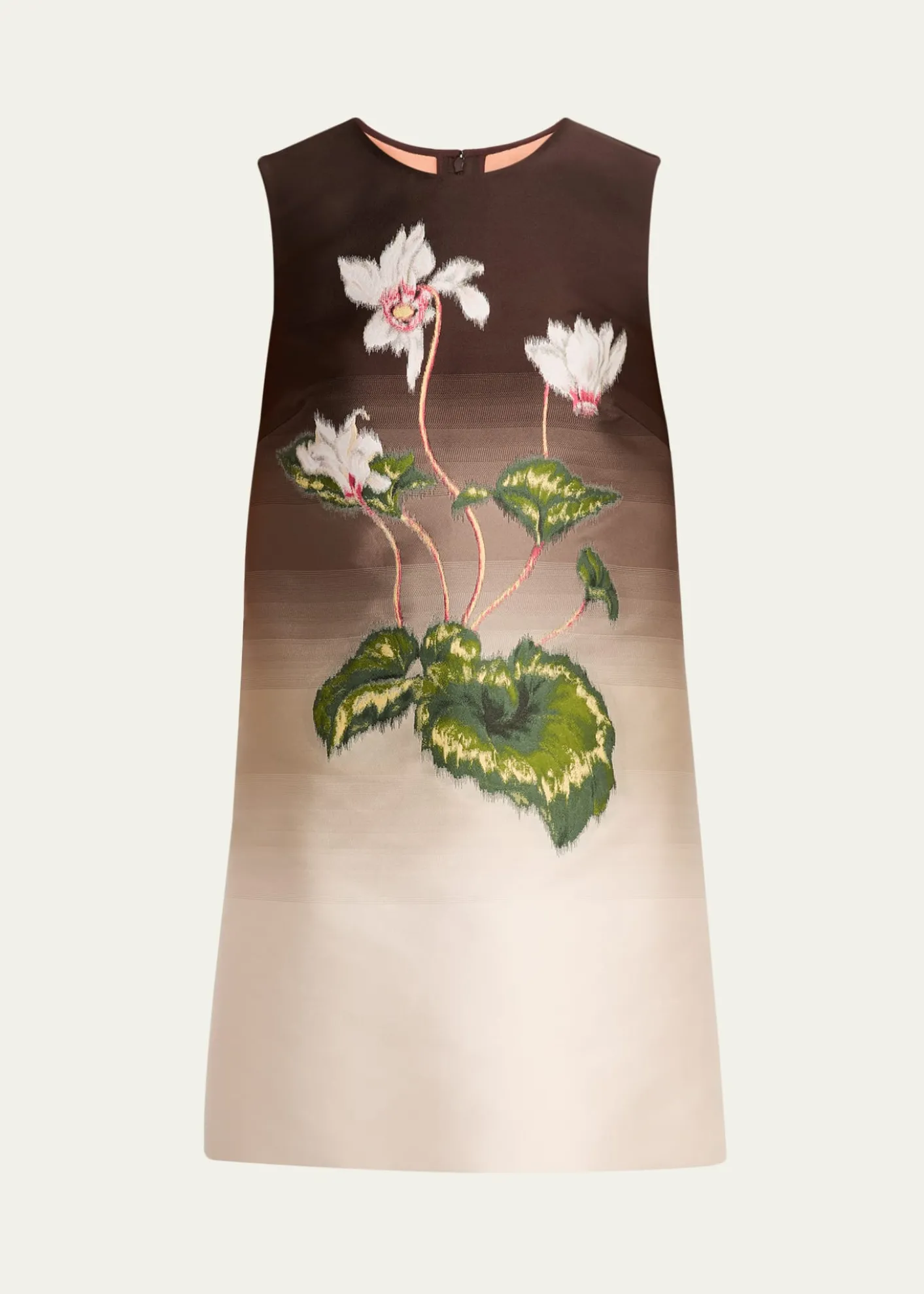 Oscar de la RentaDegrade Cyclamen Jacquard Sleeveless Mini Dress