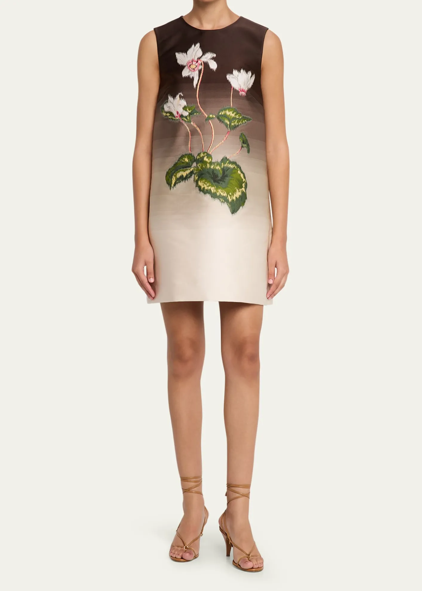 Oscar de la RentaDegrade Cyclamen Jacquard Sleeveless Mini Dress