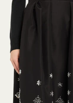 Oscar de la RentaFern Embroidered Midi Party Skirt