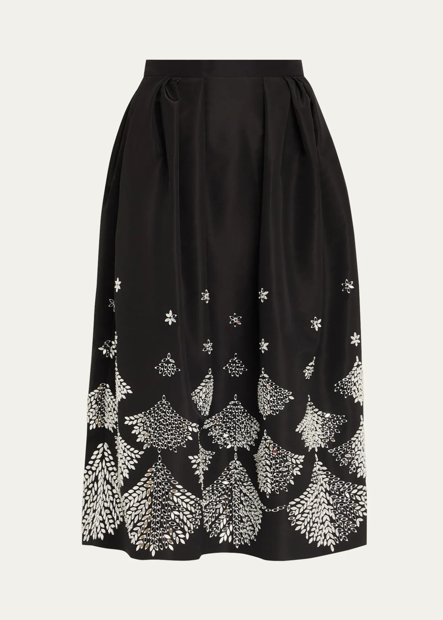 Oscar de la RentaFern Embroidered Midi Party Skirt
