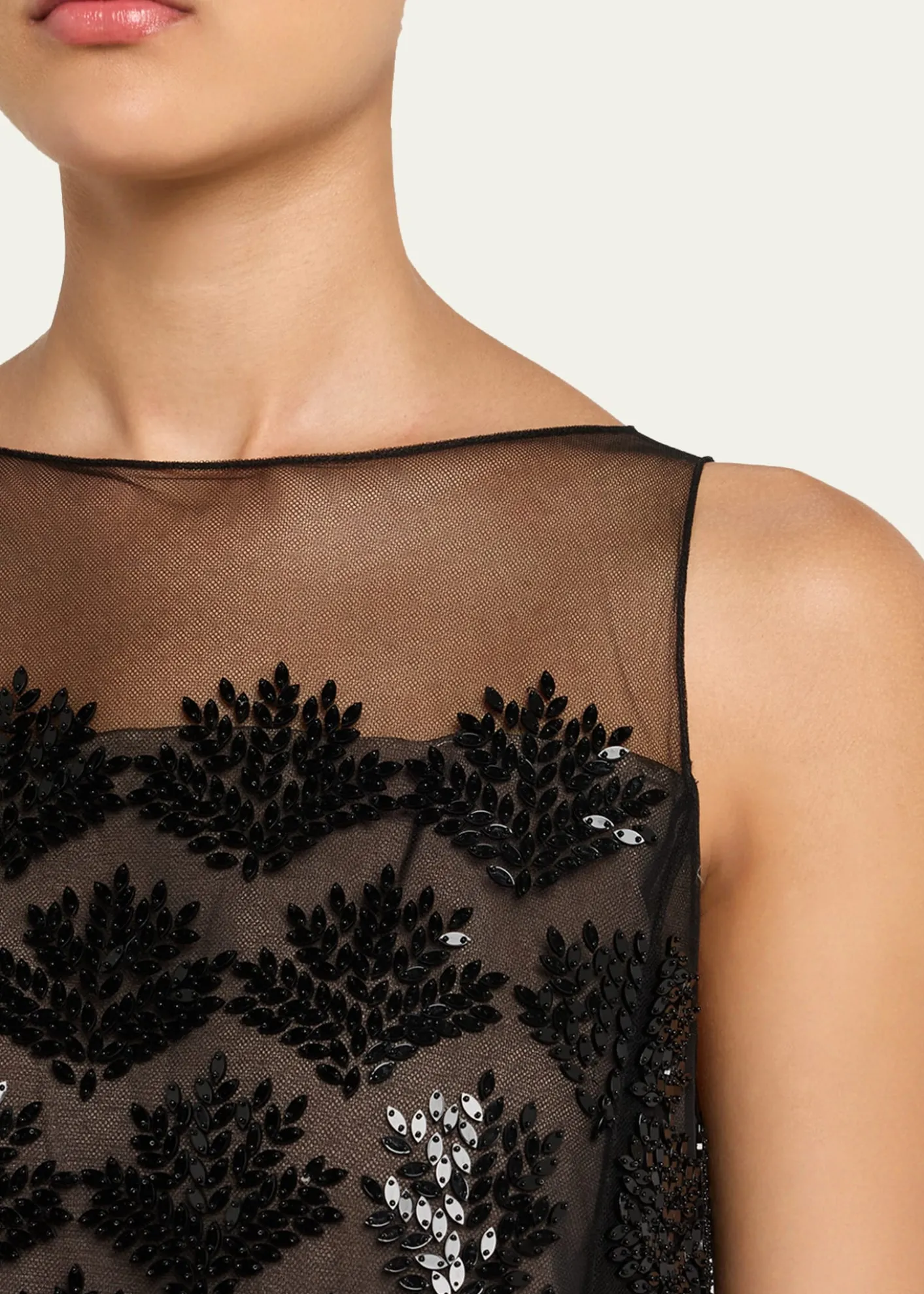 Oscar de la RentaFern Embroidered Sleeveless Mini Shift Dress