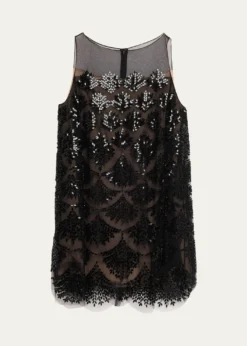 Oscar de la RentaFern Embroidered Sleeveless Mini Shift Dress