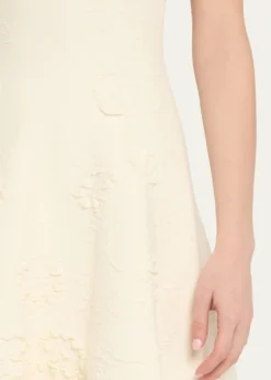 Oscar de la RentaFloral Jacquard Knit Short-Sleeve Mini Dress