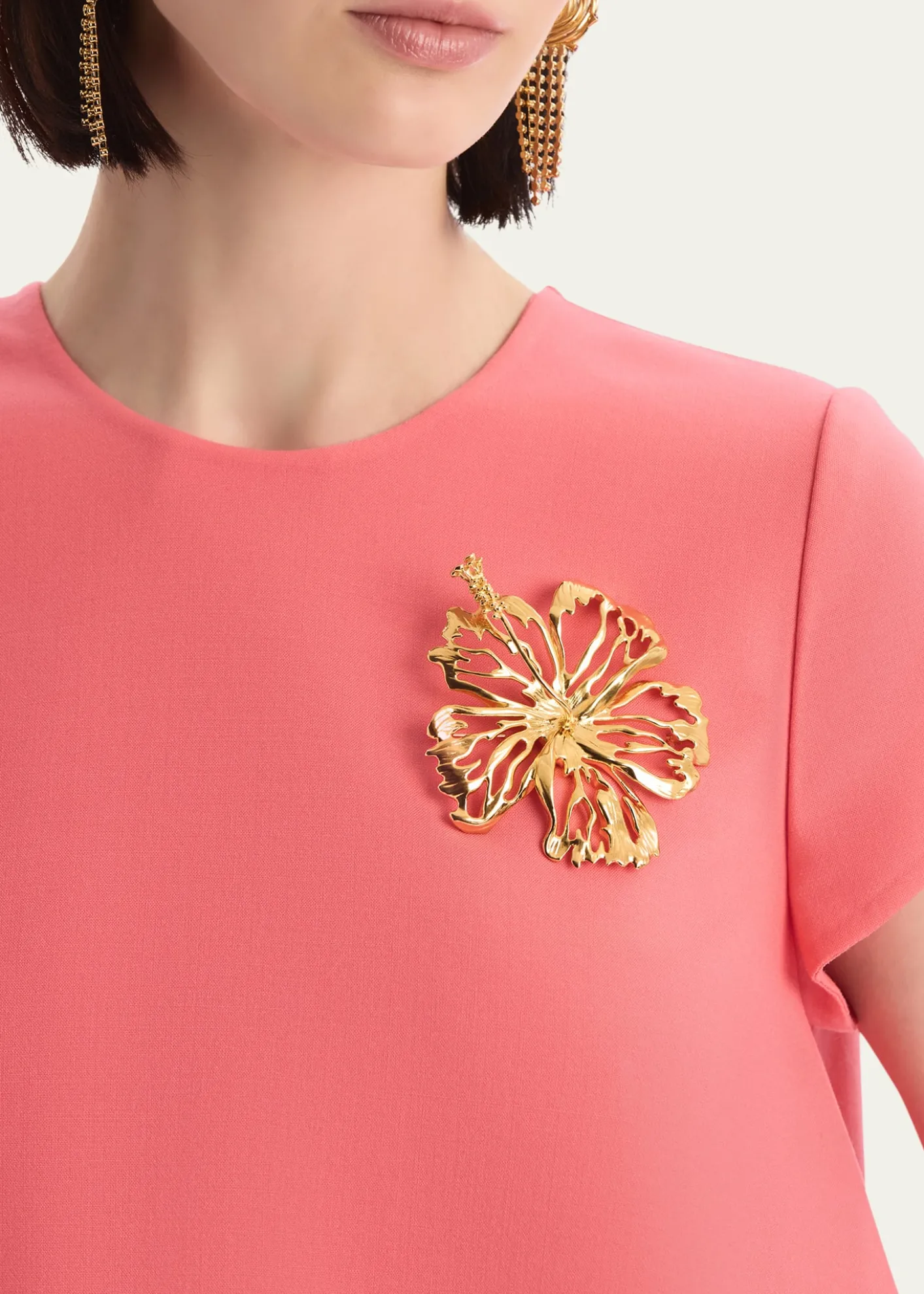 Oscar de la RentaOpenwork Hibiscus Brooch