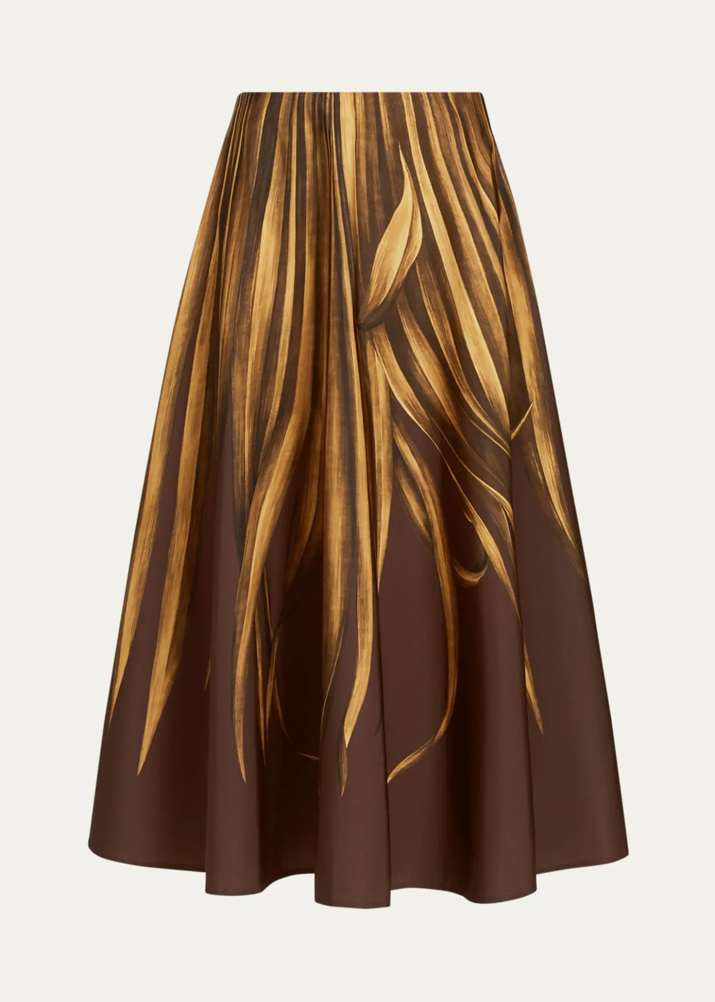 Oscar de la RentaPalm-Print Faille Midi Skirt