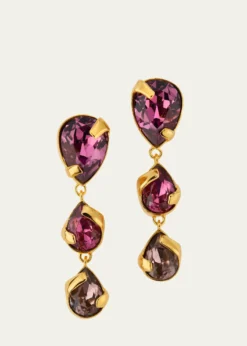 Oscar de la RentaPear Rhinestone Drop Earrings