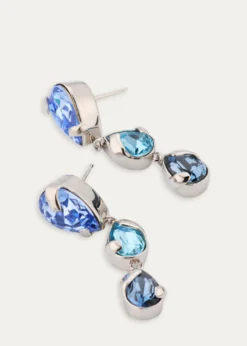 Oscar de la RentaPear Rhinestone Drop Earrings, Dark Blue