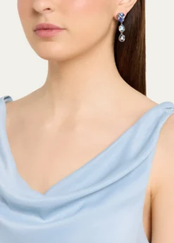 Oscar de la RentaPear Rhinestone Drop Earrings, Dark Blue