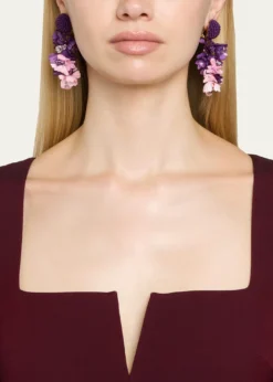 Oscar de la RentaPlexy and Raffia Flowers Earrings