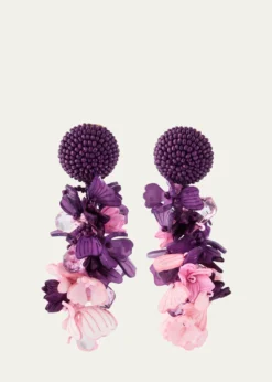 Oscar de la RentaPlexy and Raffia Flowers Earrings