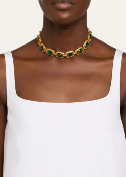 Oscar de la RentaRectangular Crystal Chain Necklace
