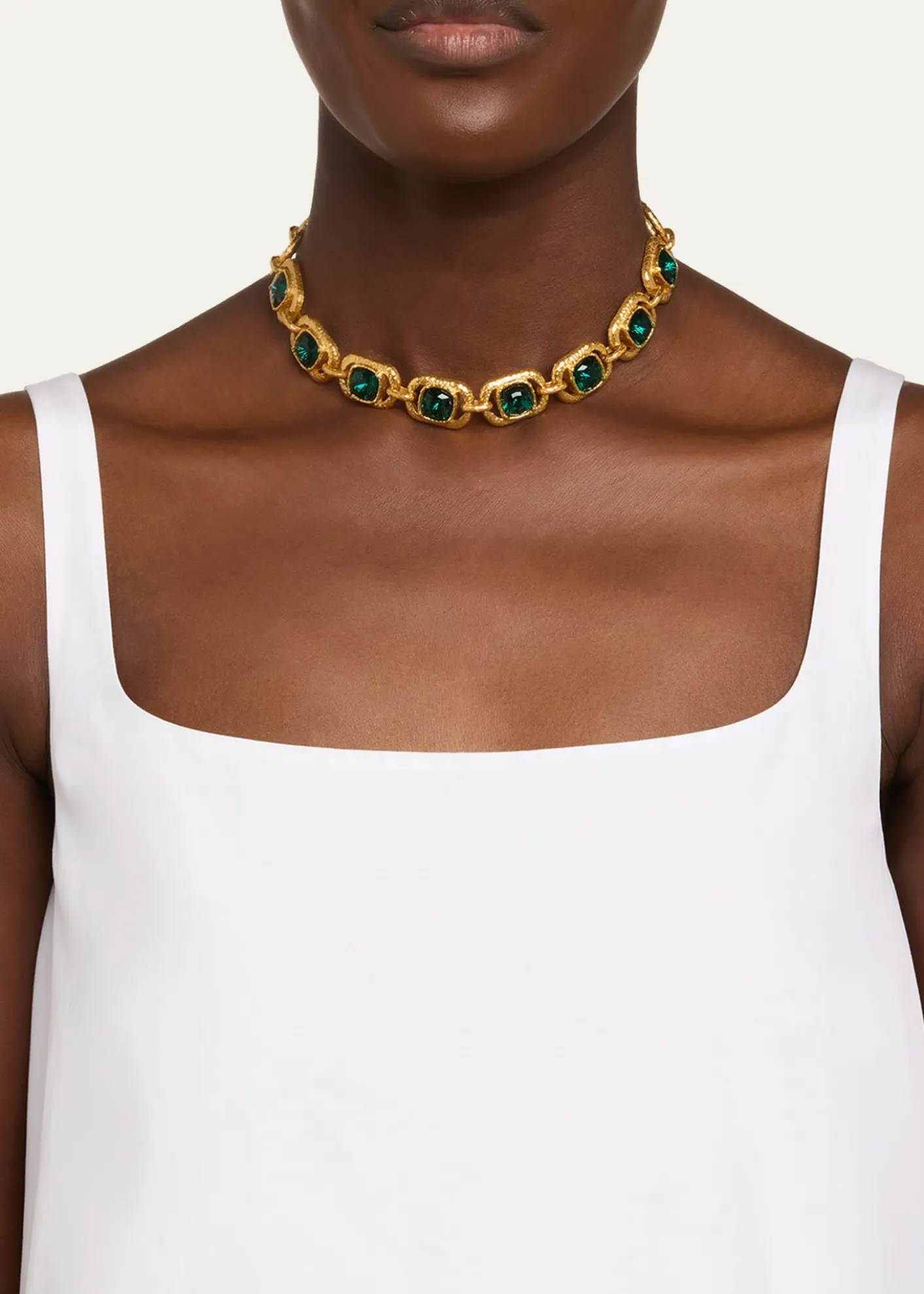 Oscar de la RentaRectangular Crystal Chain Necklace
