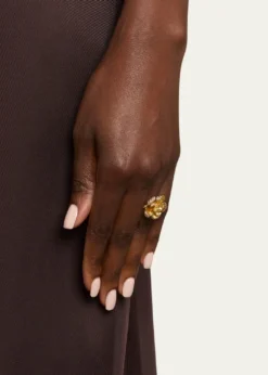 Oscar de la RentaRose Ring with Pave Crystals