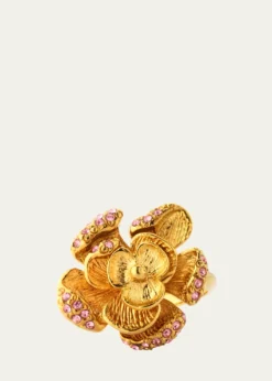 Oscar de la RentaRose Ring with Pave Crystals