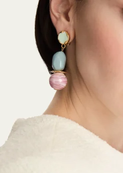 Oscar de la RentaSea Glass Drop Clip-On Earrings