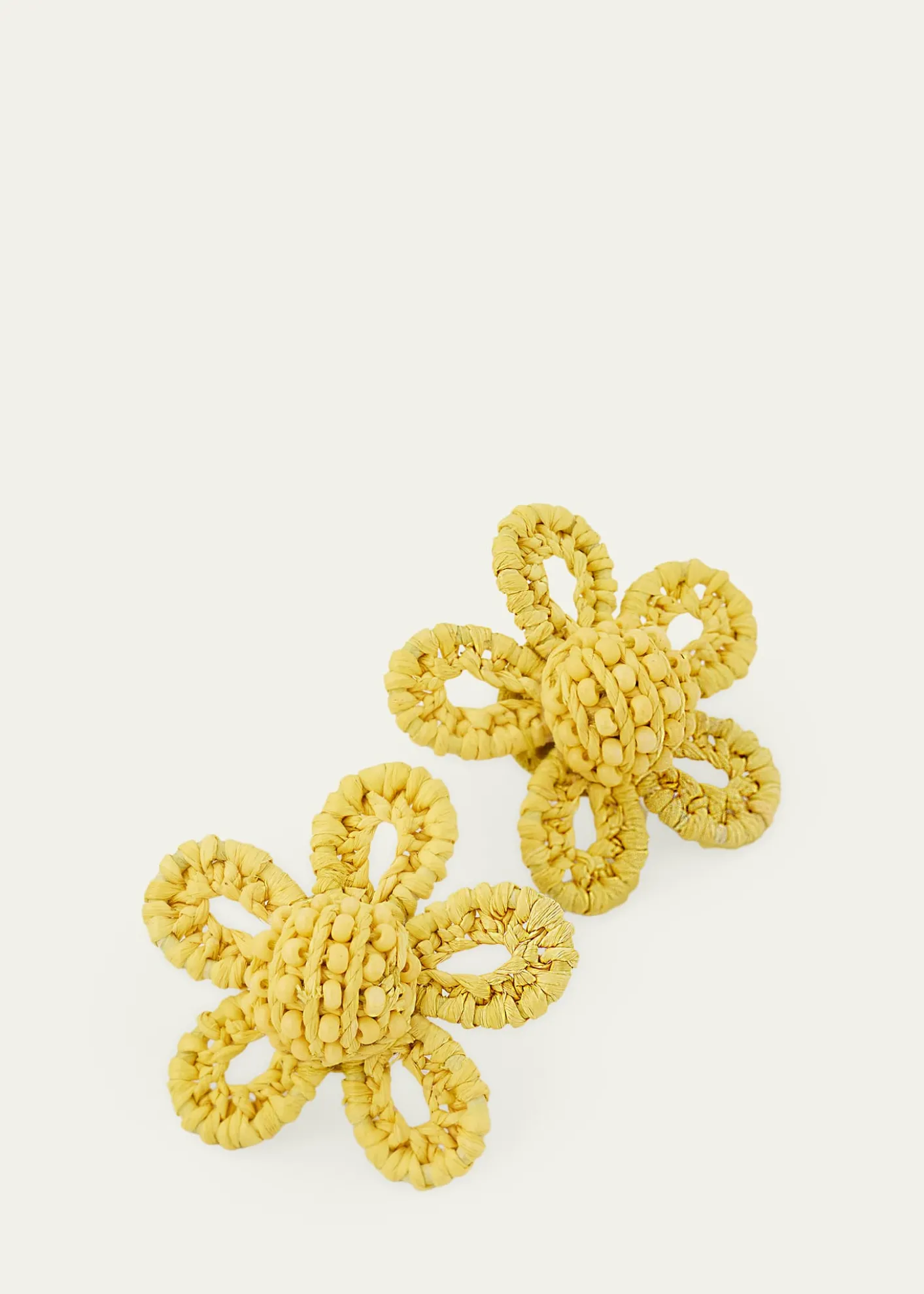 Oscar de la RentaSmall Woven Raffia Flower Earrings