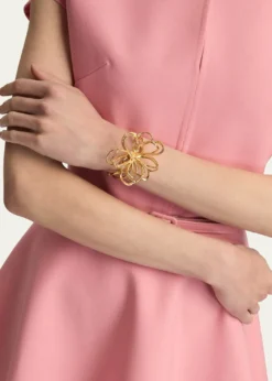 Oscar de la RentaWire Flower Cuff Bracelet