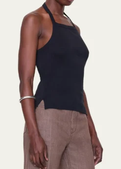 OssouClovis Rib-Knit Halter Top