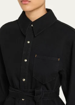 OssouDenim Cinch Shirt Jacket