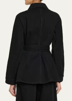 OssouDenim Cinch Shirt Jacket