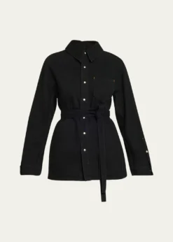 OssouDenim Cinch Shirt Jacket