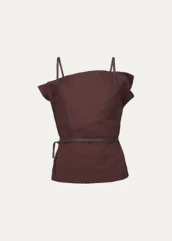 OssouSienna Cotton Twill Ribbon Tie Top