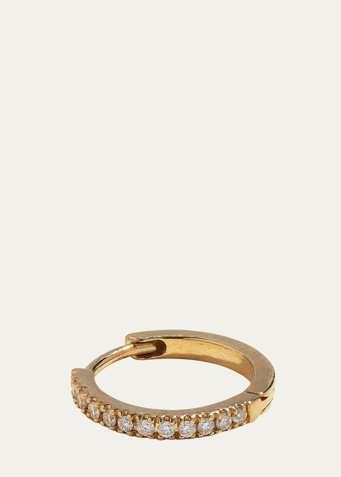 Pamela Love14K Yellow Gold 8mm Pave White Diamond Huggie Earring, Single