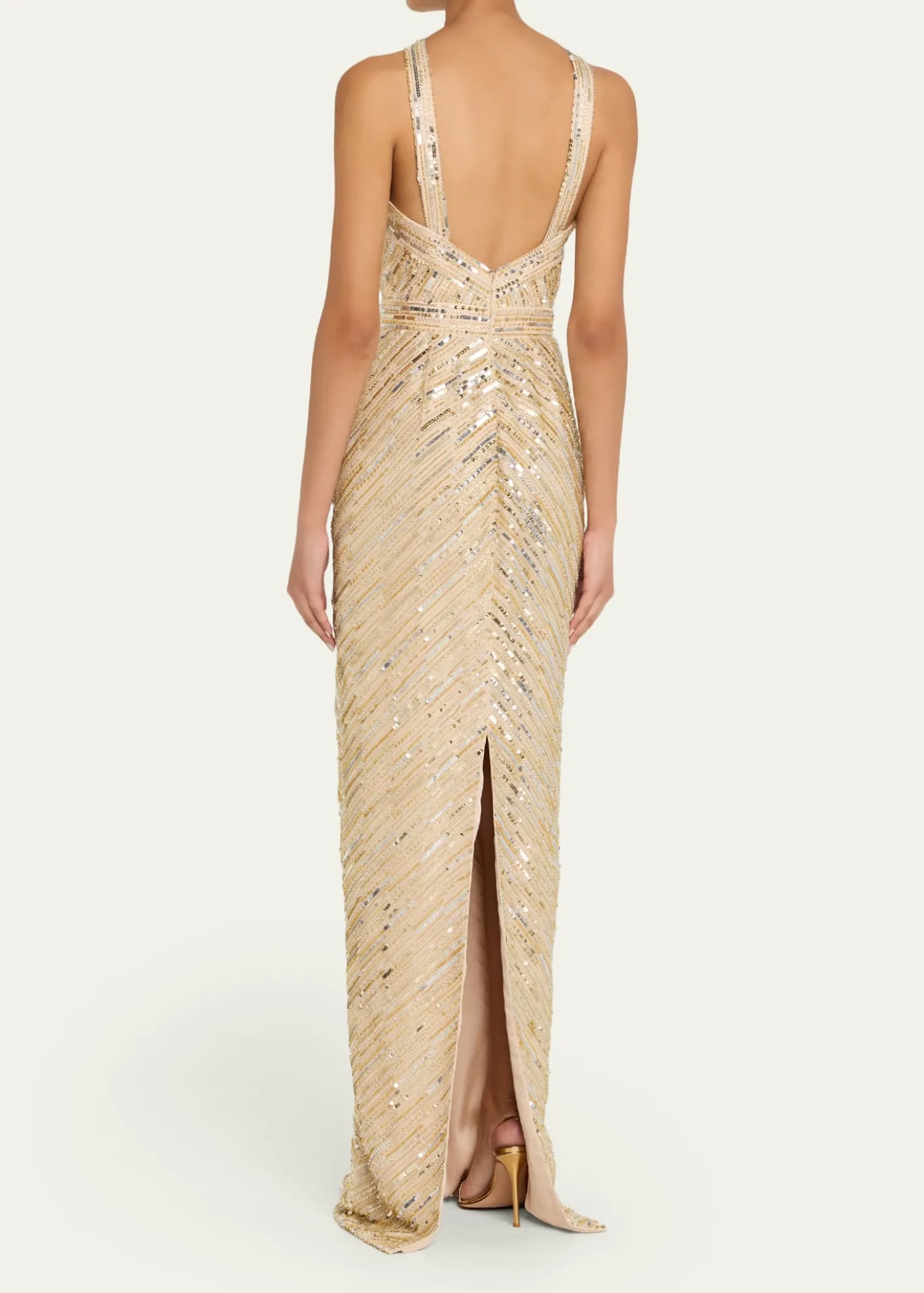 Pamella RolandEmbellished Tulle Halter Gown