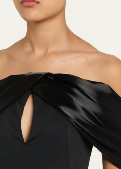 Pamella RolandFaille Off-Shoulder Mini Dress