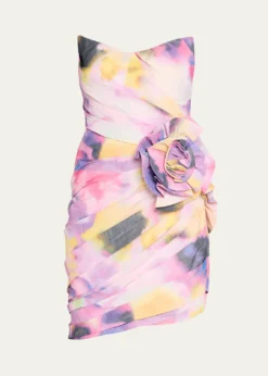 Pamella RolandFloral-Printed Taffeta Mini Dress