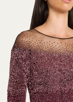 Pamella RolandOmbre Signature Sequin Illusion Trumpet Gown