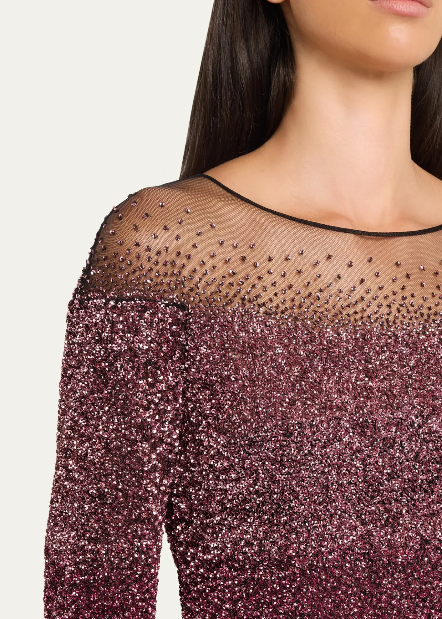 Pamella RolandOmbre Signature Sequin Illusion Trumpet Gown
