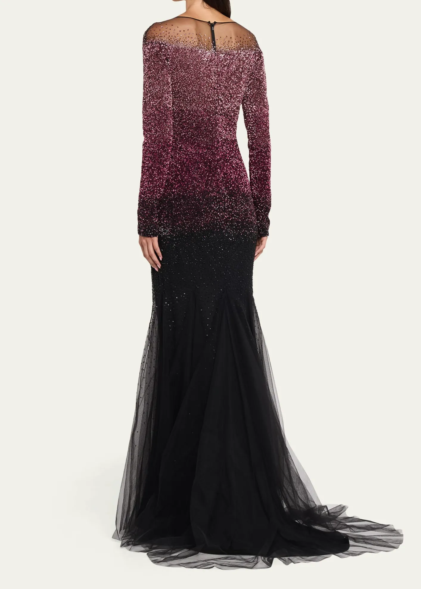 Pamella RolandOmbre Signature Sequin Illusion Trumpet Gown