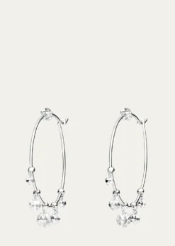 Paul Morelli18K White Gold Wind Chime Diamond Hoop Earrings, 28mm