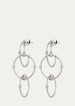 Paul Morelli18K White Gold Diamond Triple Unity Rain Chain Earrings