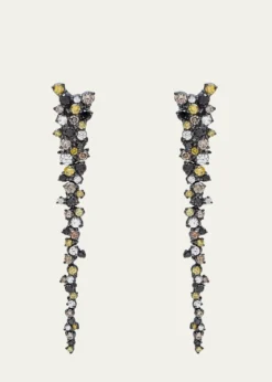 Paul Morelli18K Black Gold Confetti Drop Earrings with Multicolor Diamonds