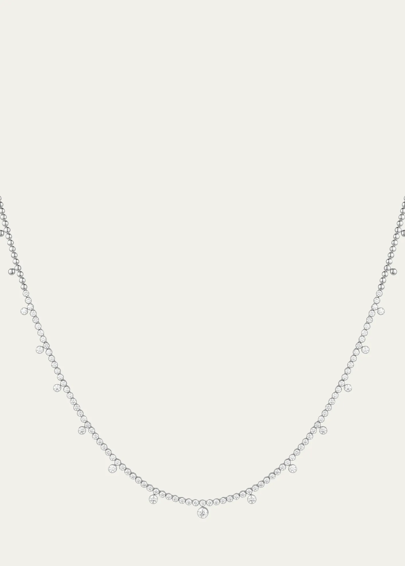 Paul Morelli18K White Gold Partial Diamond Pinpoint Necklace