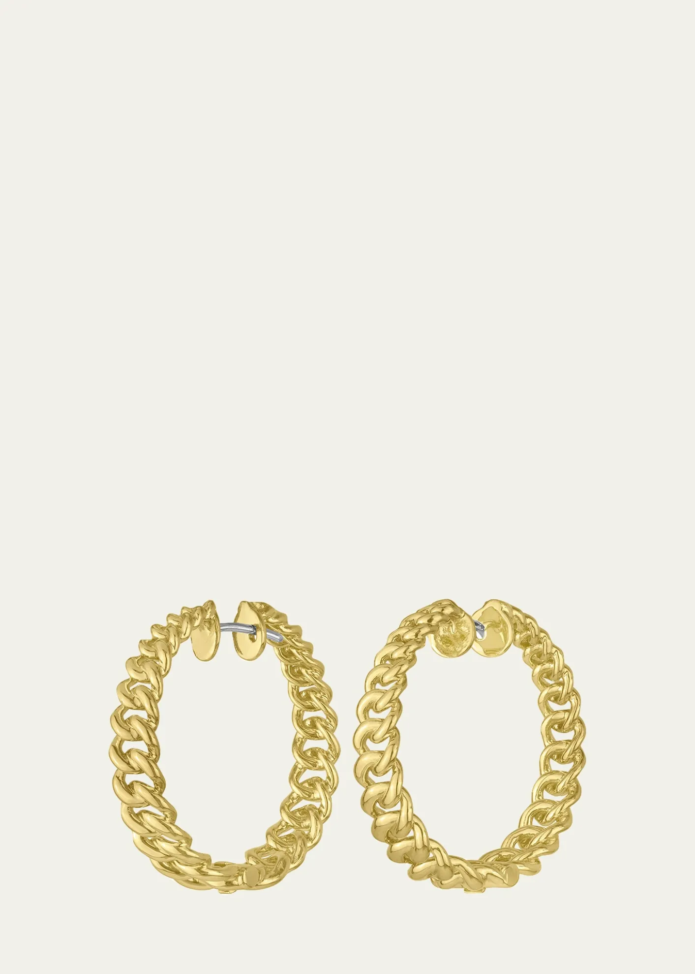 Paul Morelli18K Yellow Gold Cuban Chain Hoop Earrings, 30mm