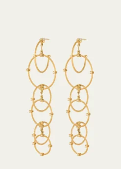 Paul Morelli18K Yellow Gold Long Rain Chain Diamond Earrings