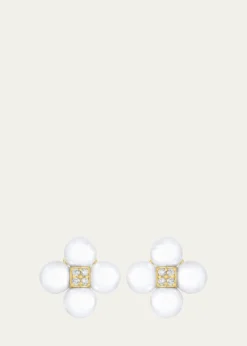 Paul Morelli18K Yellow Gold Pearl and Diamond Sequence Earrings