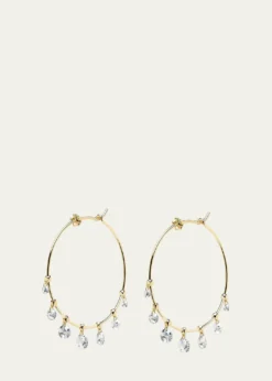Paul MorelliWind Chimes Hoop Earrings in 18K Gold & White Diamonds