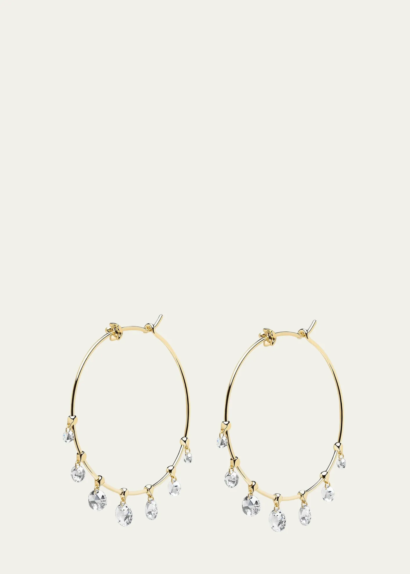 Paul MorelliWind Chimes Hoop Earrings in 18K Gold & White Diamonds